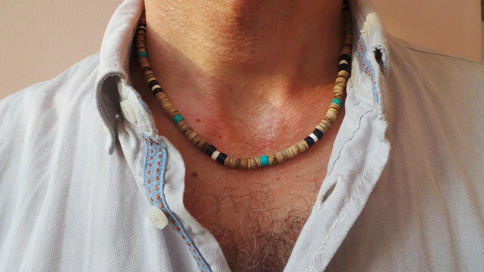 Men Necklace-African Beaded Wooden Beach Necklace Gifts