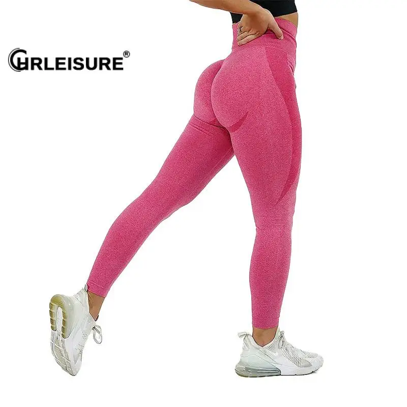 

CHRLEISURE Sexy Fitness Leggings Women Seamless Push Up Leggings Workout High Waist Pants Breathable Wicking Pants Women