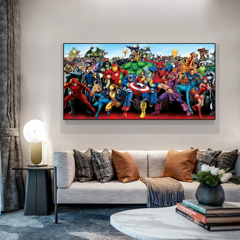 Marvel Superheros Characters Artwork Printed on Canvas