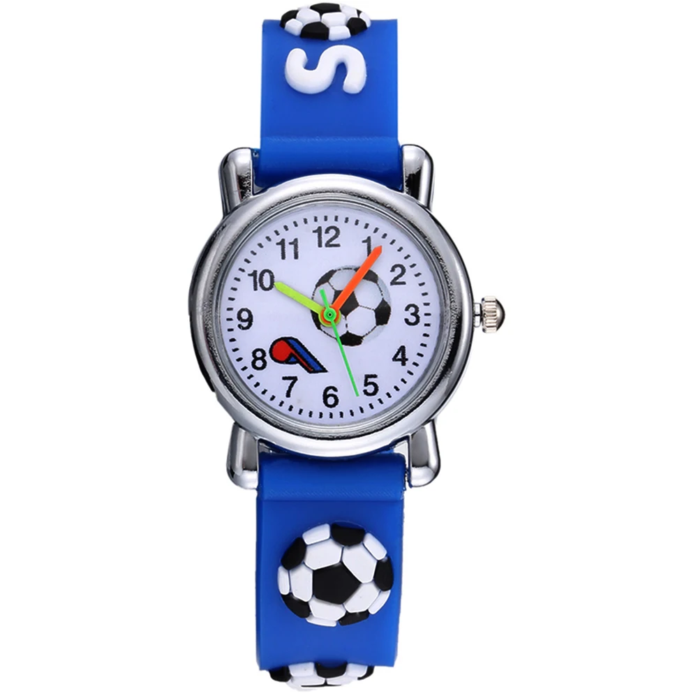 Футбол силиконовые детские часы Уникальный дизайн мультфильм мяч наручные часы мальчик кварцевые Montre Enfant детей день рождения подарок