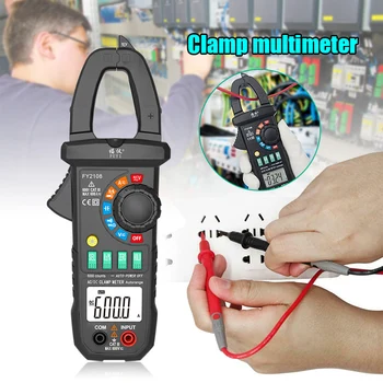 

FY2108 Digital Clamp Meter Multimeter Voltmeter Ammeter 600A AC/DC Ohm Voltage Current Testers Meter DAG-ship
