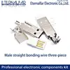 USB 2.0 V8 Type A Male Welded straight plate three piece set Welding Straight Vertical Connector Needle Welding Wire PCB DIY ► Photo 1/6