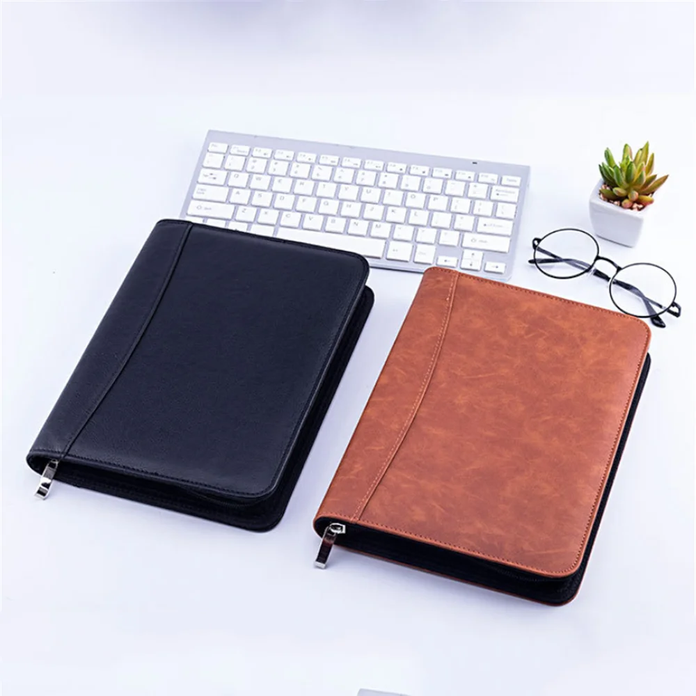 Kawaii искусственная кожа A5 Padfolio с калькулятором папка на молнии портфель для ноутбука папка для руководителя спиральная дорожная записная книжка