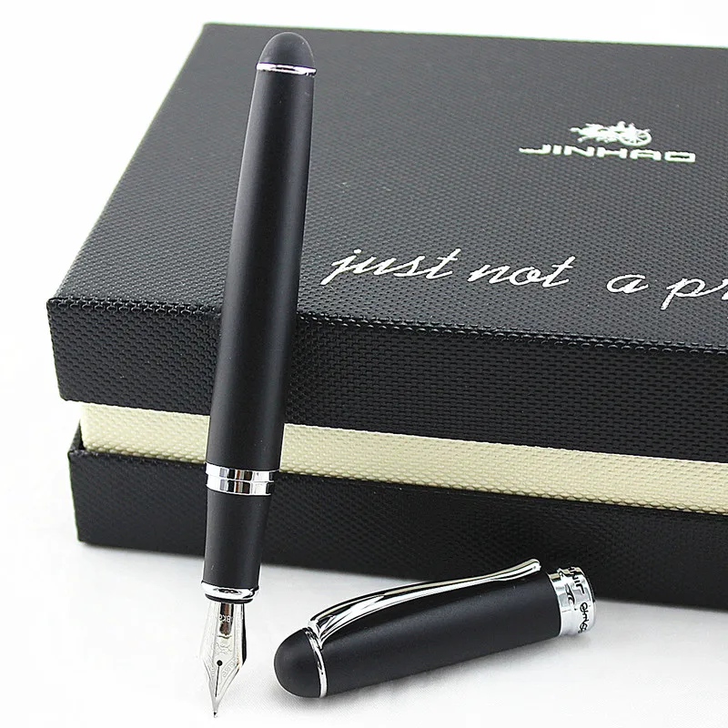 Jinhao X750 Нержавеющая сталь среднего серебра 18KGP перо - Цвет: W