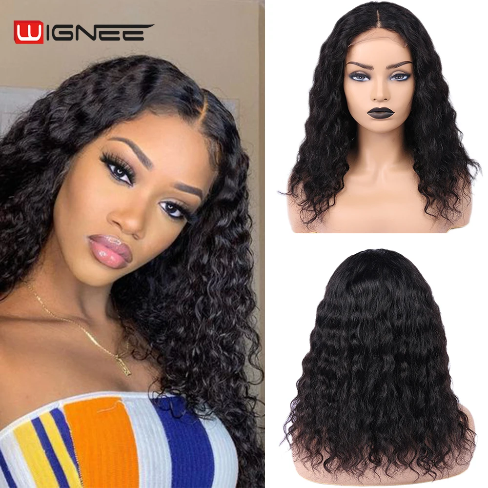 Sale Lace Closure Human-Hair Deep-Wave Prelucked Wignee Curly for Black Women Deep-curly/4x4/Glueless 8bWZwY0bprV