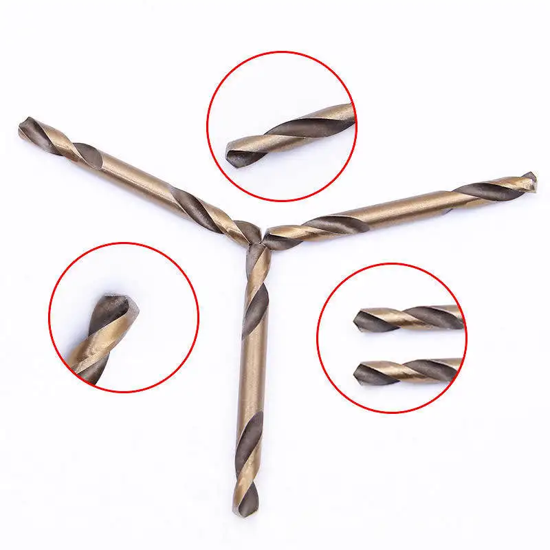 스테인리스 스틸용 더블 헤드 트위스트 드릴, 3.0mm- 3.2mm 3.5mm 4.0mm 4.5mm 5.1mm5.2mm5.5mm 6.0mm 4341HSS-CO 코발트 드릴, 10 개