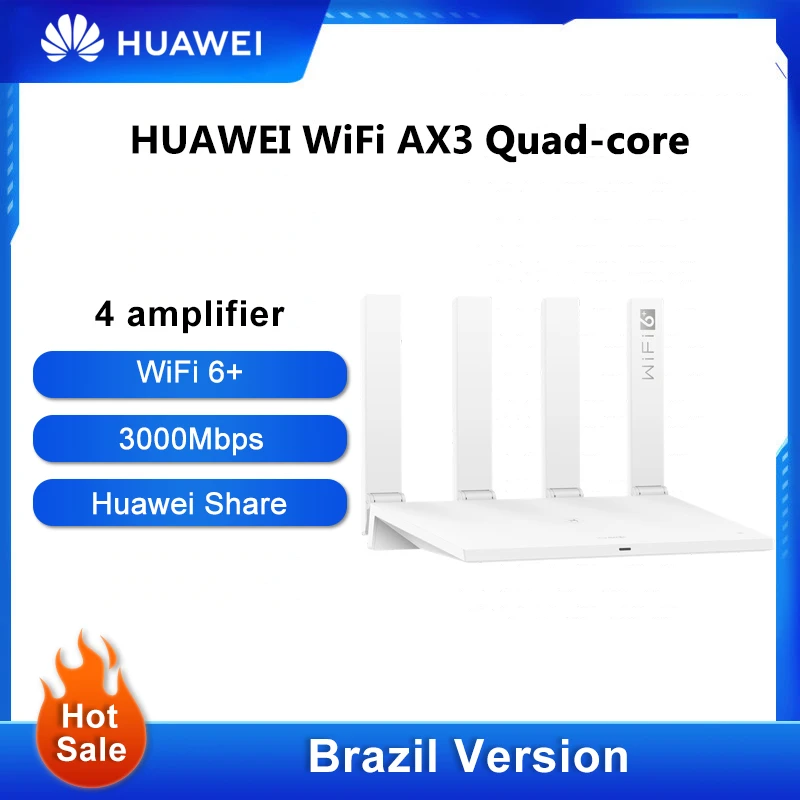 Origial Brazil Version HUAWEI WiFi Router AX3 (Dual-core) 3000 Mbps1 | Wi-Fi 6 Plus | OFDMA Multi-User  Mesh Networking 2.4G wifi signal booster for smart tv