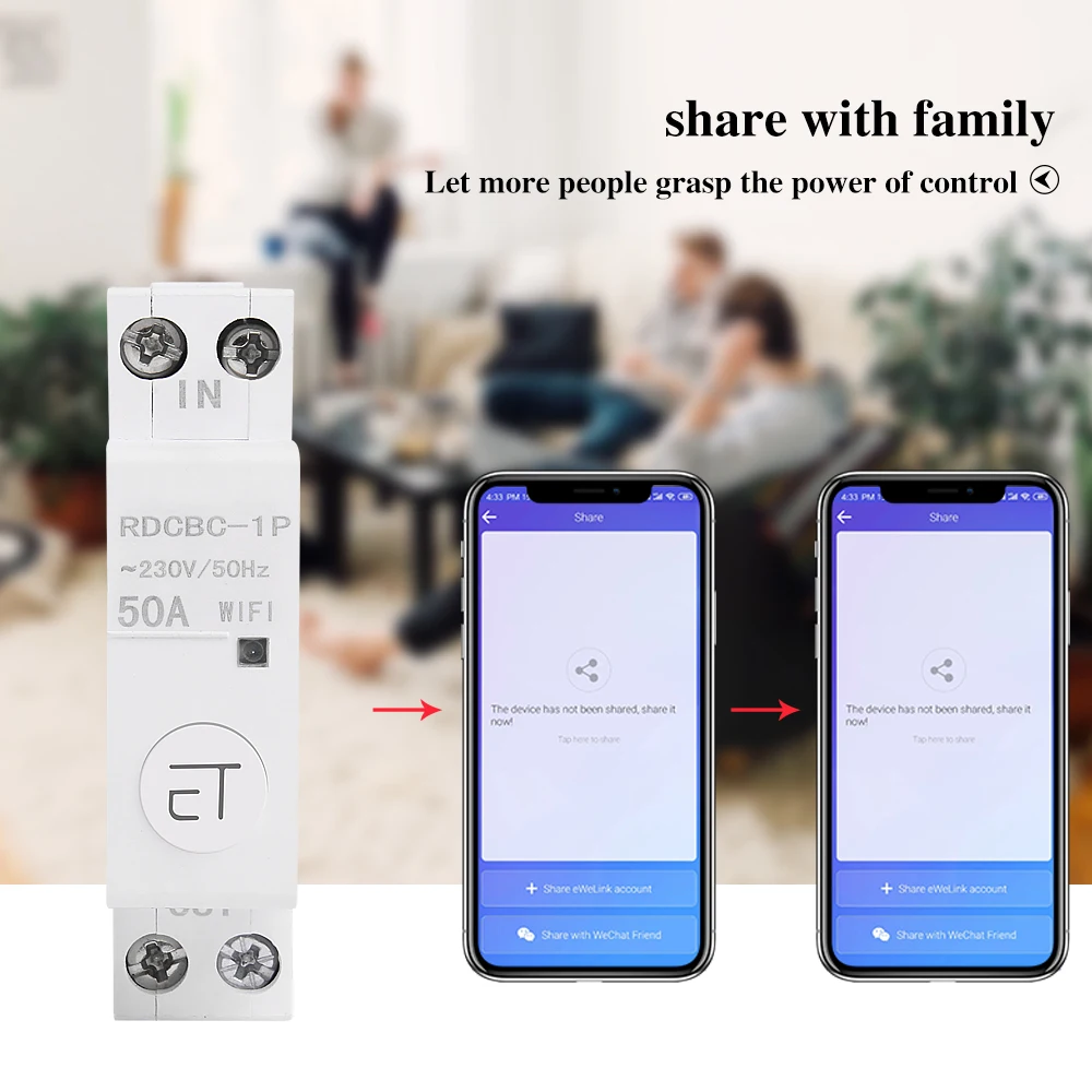 EWelink 1P Wi-Fi пульт дистанционного управления, умный переключатель на din-рейку, совместимый с amazon Alexa и google home для умного дома
