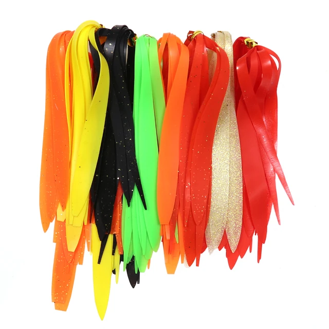 10PCS/Bundle 8 Colors Silicone Straight Drift Streamers Gradient Width  Design Spinnerbait Buzzbait Jig Lure Making Material - AliExpress