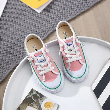 

Unisex 2020 Spring New Kid's Fashion Canvas Shoes Boys Girls Korean Version of Low-cut Casual Shoes Anti-Slippery Biscuit Shoes