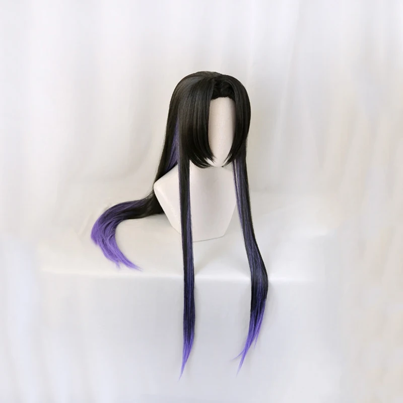 Anime Comic Demon Slayer Kimetsu no Yaiba Cosplay Wigs Kochou Kanae Cosplay Wig Heat Resistant Synthetic Wig Black Long Wigs