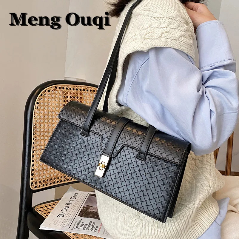 

Wallet Weave Designer PU Leather Shoulder Bags for Women 2021 Winter Fashion Hand Bag Lady Luxury Small Handbags and Purses