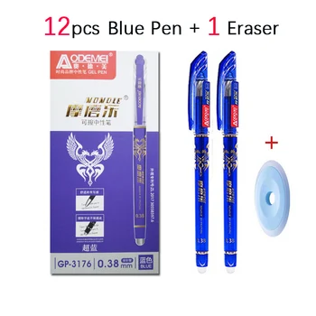 

12Pcs Erasable Gel Pen Set 0.5mm Washable Handle Magic Erasable Pens Refill Rod Gel Ink Pen Offoce School Kawaii Stationery