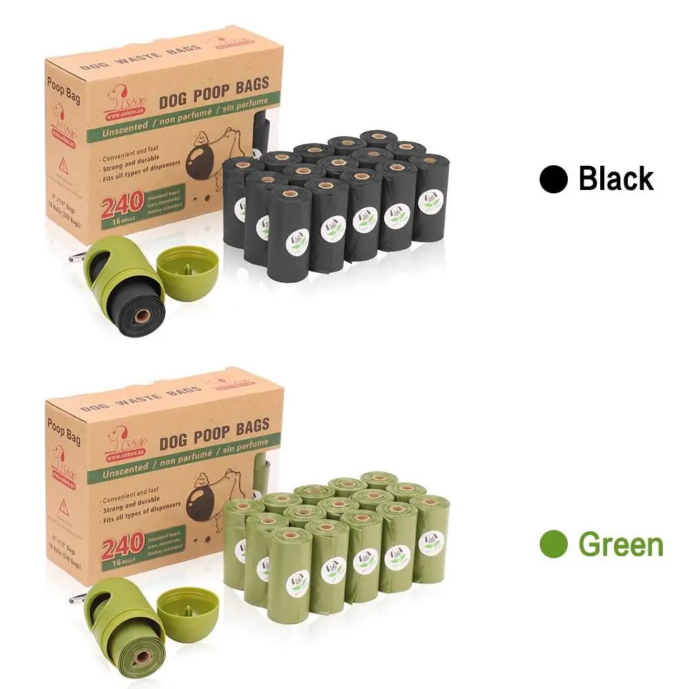 

Dog Poop Bags Earth-Friendly 10/12 Micron 56/60 Rolls Large Cat Waste Bags Doggie Bag Green Black Orange Pink Color Garbage Bags