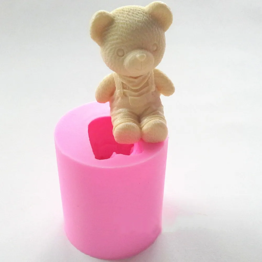 Urso bonito Da Menina do Menino силиконовая форма для помадки торта плюшевый мишка для выпечки Мыло Свеча DIY мягкий инструмент для работы с глиной B6005