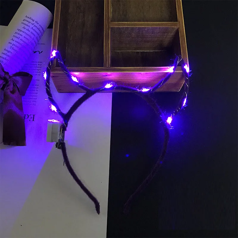 1 шт. светодиодный светильник повязка на голову с дьявольскими ушами вечерние