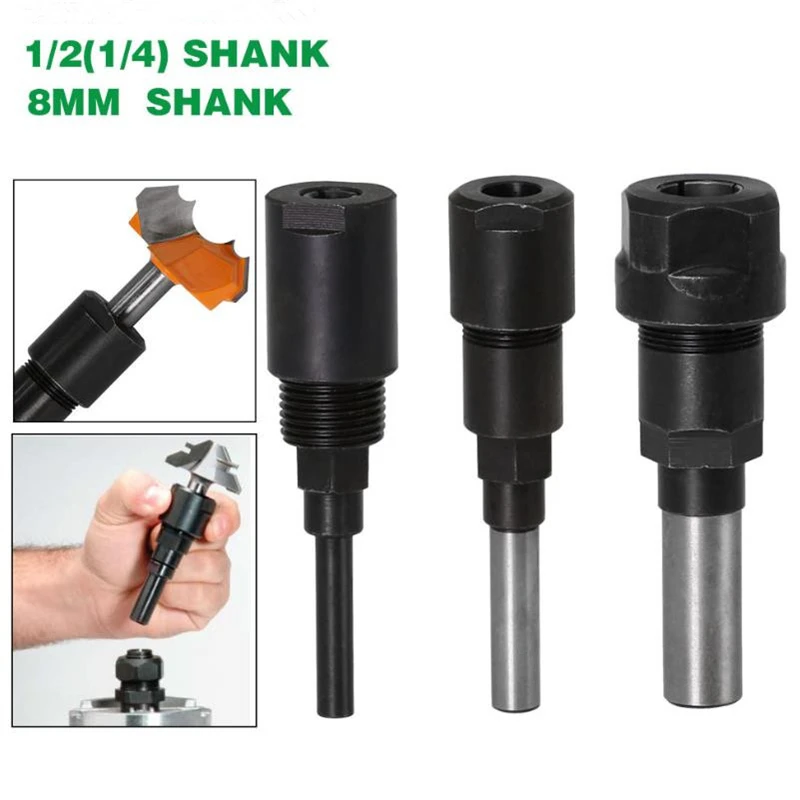 1/4&quot 8mm 1/2&quot Shank Router Bit Extension Rod Collet Adapter Woodworking CNC Milling Cutter Engraving machine | Инструменты