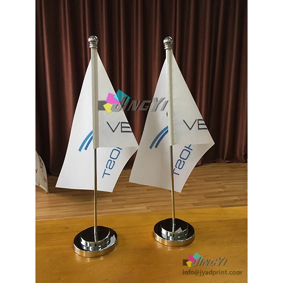 

Quality Sigle Pole Table Desk 14X21CM Flag, Tabletop, Desk top Mini Polyester National Flag Pole Display with Custom Print