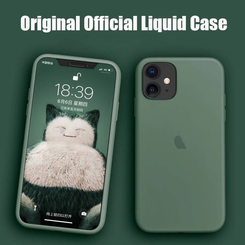 

Original Official Silicone Case For iPhone 11 Back LOGO Cover For Apple iPhone XR X XS MAX 6 6S 8 7 Plus 11 Pro Max Case