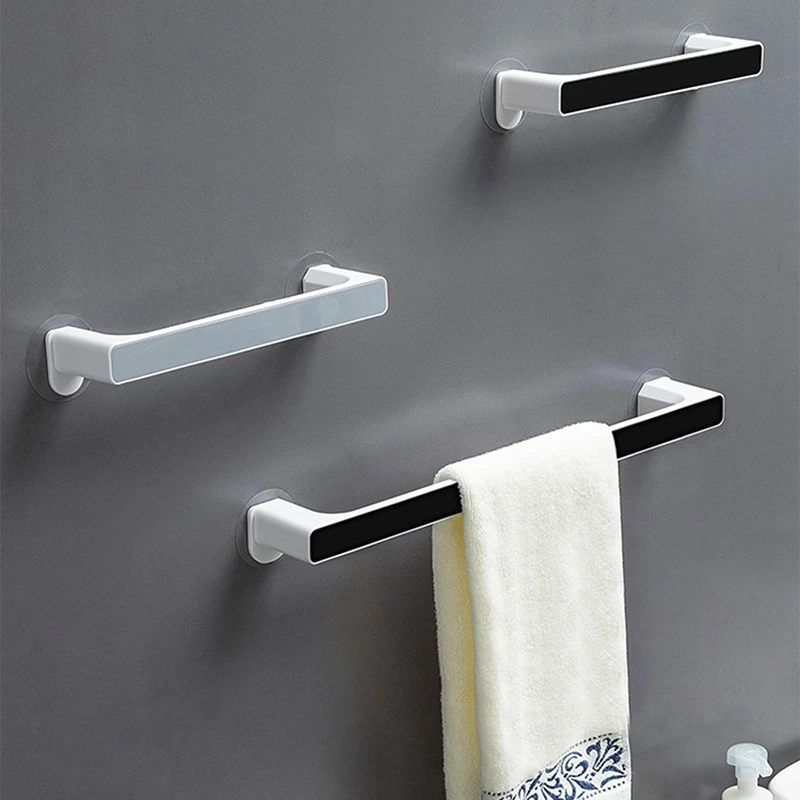 Wall-Mounted Towel Rack for Bathroom, Free Punching, Suction Cup Hook, Towel Shelf, Finishing Bar