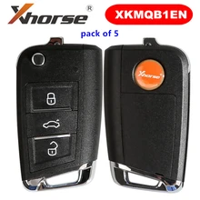 Chave Remota KEYECU XKMQB1EN XHORSE para V-W MQB Estilo 3 Botões para VVDI Ferramenta Chave 5 pçs/lote
