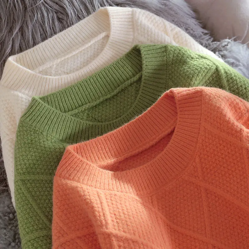 Fashion pullovers autumn winter Women Knitted o-neck Sweater Casual Soft and warm Jumper Fashion Slim Femme Elasticity Pullovers