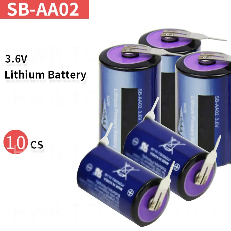 10 шт./лот высококачественный Корейский Tekcell SB-AA02 3,6 V LS14250 ER14250 литиевая батарея 1/2AA с паяльные иглы SBAA02