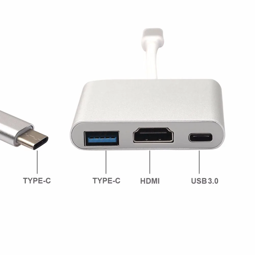 EDAL USB 3,1 type C до 4K HDMI 3 в 1 мульти кабель адаптер конвертер для Macbook
