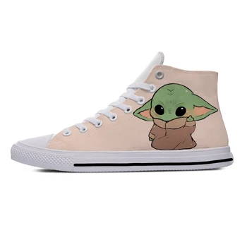 

Baby Yoda Mandalorian Star Wars Cartoon Cute Funny Casual Canvas Shoes High Top Harajuku Breathable 3D Print Men women Sneakers