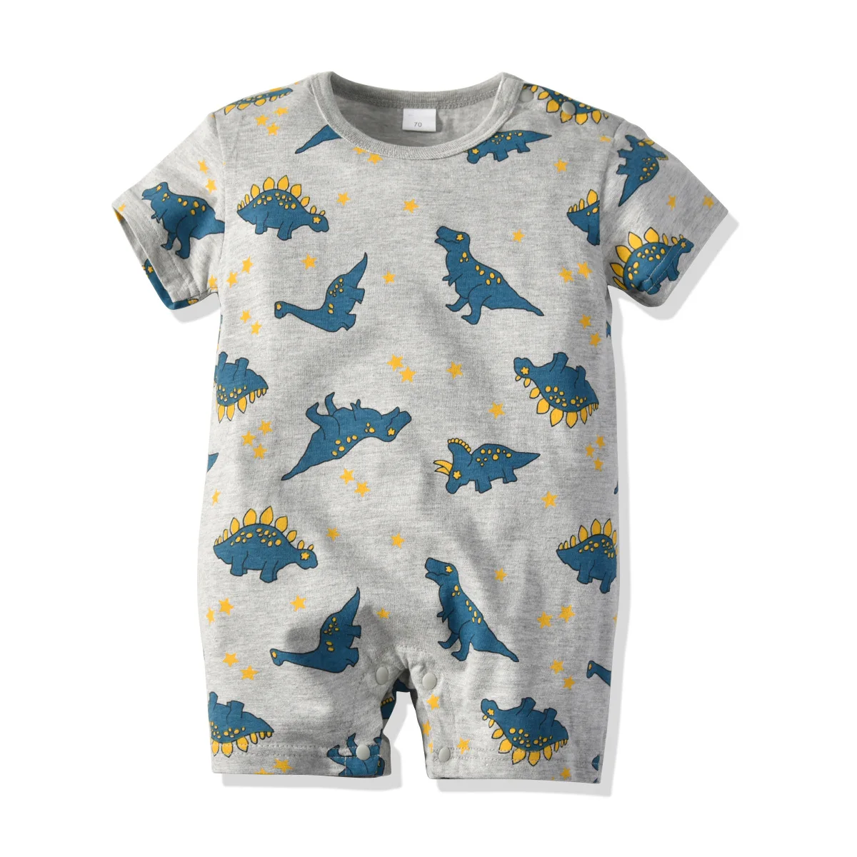 

Europe And America New Style Infants Child CHILDREN'S Clothing Little Dinosaur Short Sleeve Onesie BOY'S One-piece Crawling Clot