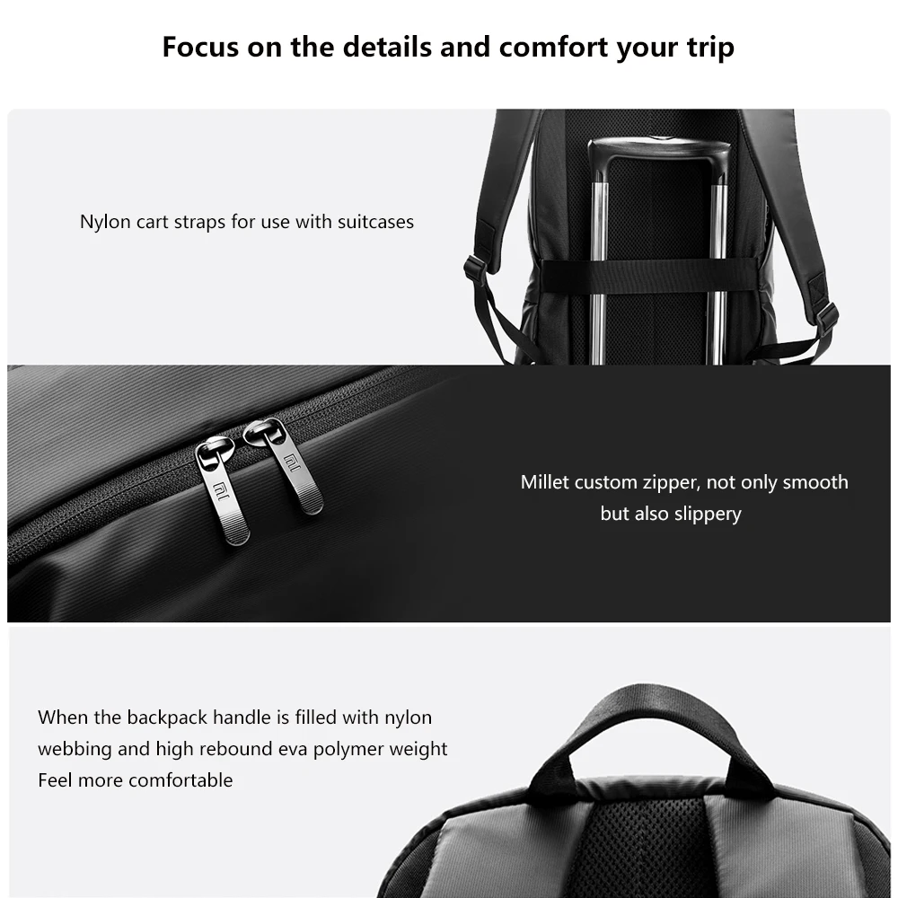 Простой повседневный рюкзак Xiaomi, вместительный рюкзак для путешествий, водонепроницаемый, 15,6 дюймов, для ноутбука, на ощупь, ткань