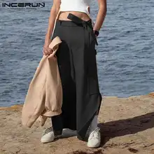 

American Style New Men's Solid Color All-match Simple Trousers Male Casual Streetwear Long Pants Straps Wide-leg Pantalons S-5XL