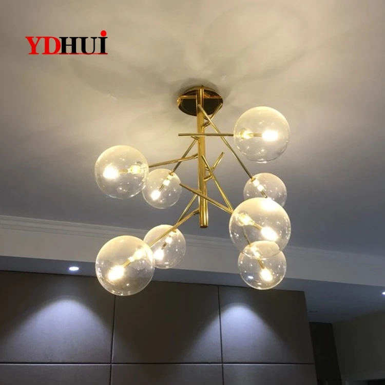 

Postmodern Creative Restaurant Ball Art Chandelier Creative High-end Nordic Simple Modern Individual Glass Ball Chandelier