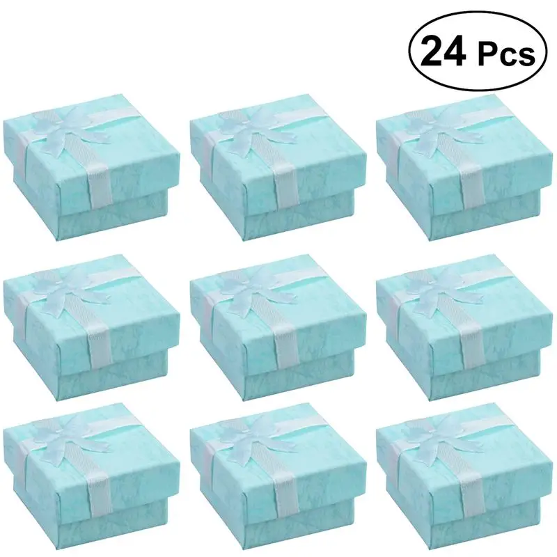 Jewelery Organizers Storage Gift Boxes 24pcs For EarPink Couples Book EarGift Storage Case Display Cases Bracelet Bow
