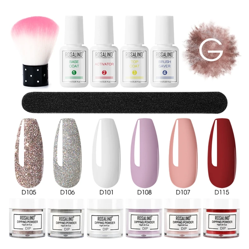 Mergulhando em pó Conjunto de Escova Prego Mergulho Francês Brilho Shinning Unhas Manicure Kit Várias Cores Duradouras 3 mergulho francês brilho shinning unhas manicure kit várias cores duradouras