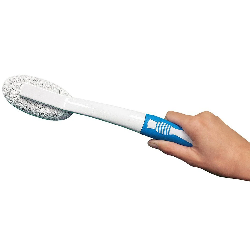 Foot Pumice Stone Brush with Long handle, Dead Skin Exfoliator Pedicures Calluses Remover Smoothen Foot Skin for Massage SPA