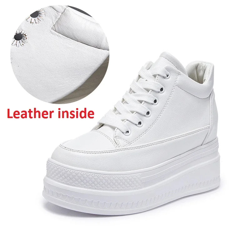 Leather inside white Женская обувь на платформе; сезон осень-зима; Новинка года; дизайнерские черные модные криперы; женская обувь на плоской подошве; обувь на толстой подошве в стиле Харадзюку - Цвет: Leather inside white