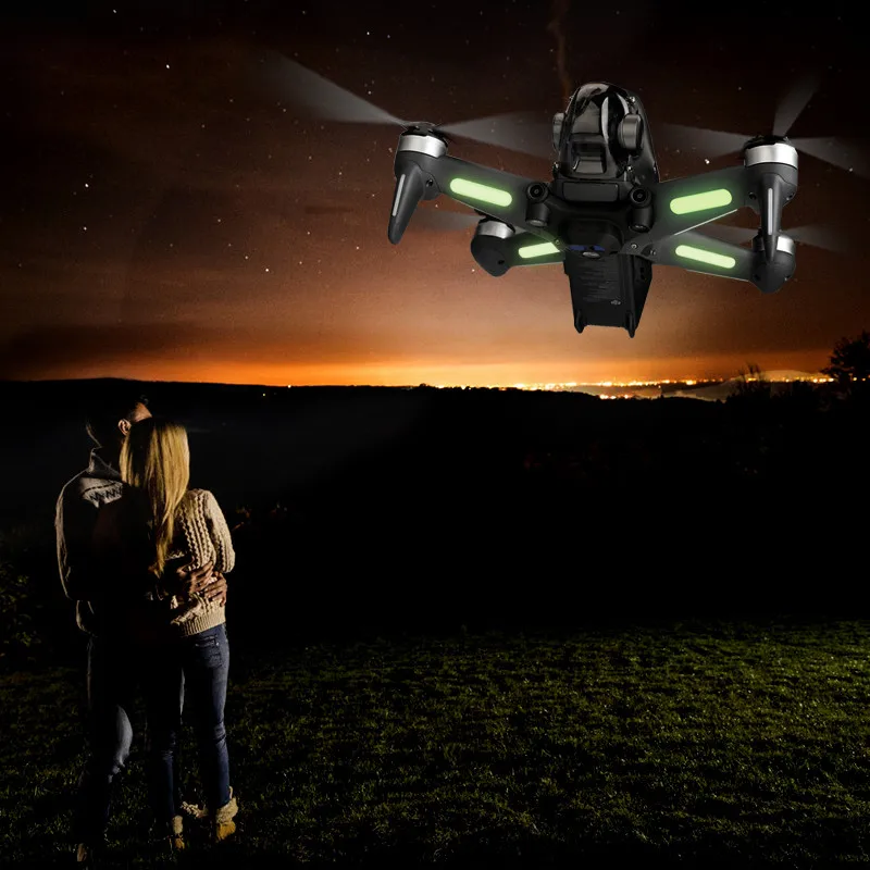 2PCS Replacement Luminous Sticker Night Flight Sticker Fluorescent Stickers for DJI FPV Combo Drone Aircraft Accessories
