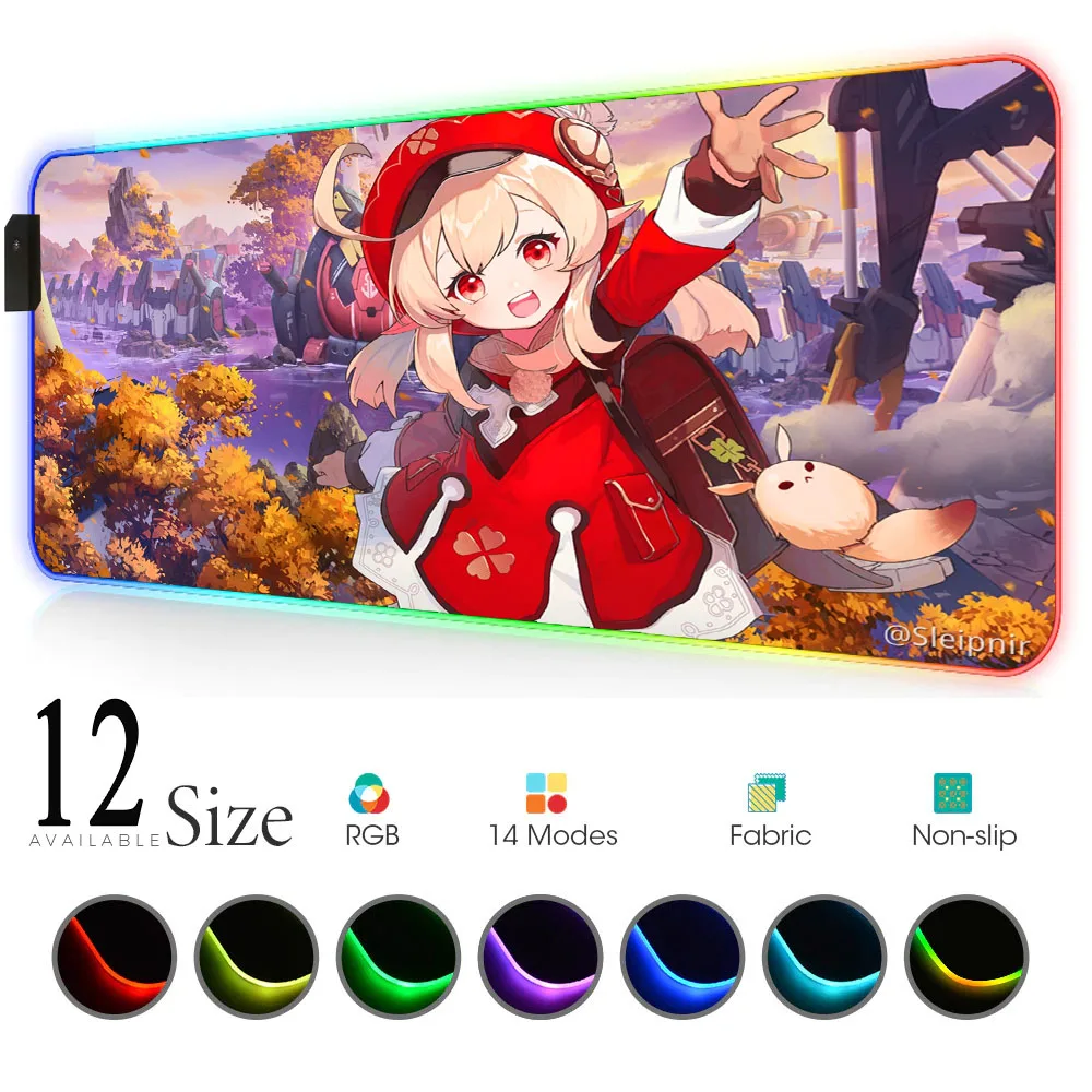 

Genshin Impact Mousepad Gamer Girl Mats Desktop Computer Mouse Pad Anime Rgb for Pc Mat Gaming Carpet Mouse Xxl Led Laptops Rug