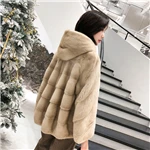Бирюзовый inverno новая полностью из норки шуба onda das mulheres curto com capuz fino casaco de pele de vison в форме simples - Цвет: Бирюзовый