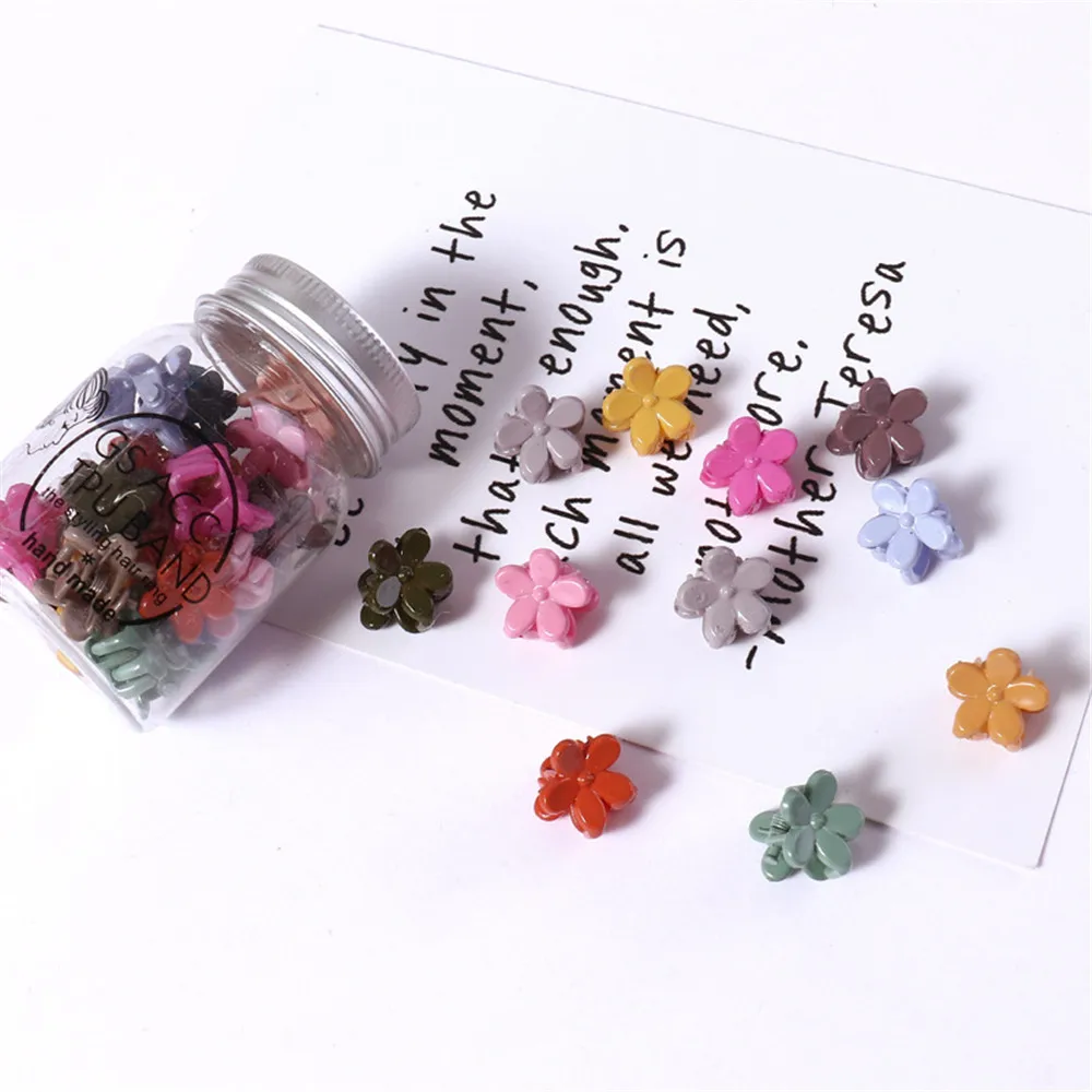 Small flower 20 шт корейские женские заколки конфетного цвета, заколки с цветами, мини-сеть, красные заколки для волос, заколки для волос - Цвет: Small flower