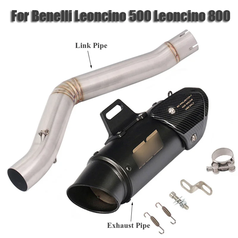 

Motorcycle Exhaust Slip on Tip Muffler Silencer Connect Link Tube Middle Mid Pipe for Benelli Leoncino 500 Leoncino 800