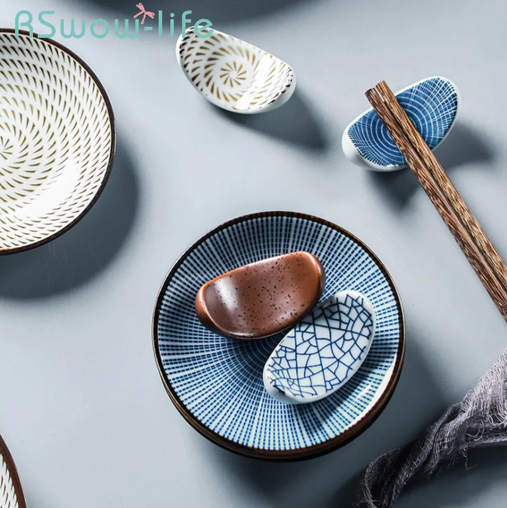 

9.8*1.5cm Japanese Retro Tableware Ceramic Dish Home Snack Dinner Dishes Soy Sauce Dishes For Kitchen Trinket Dish