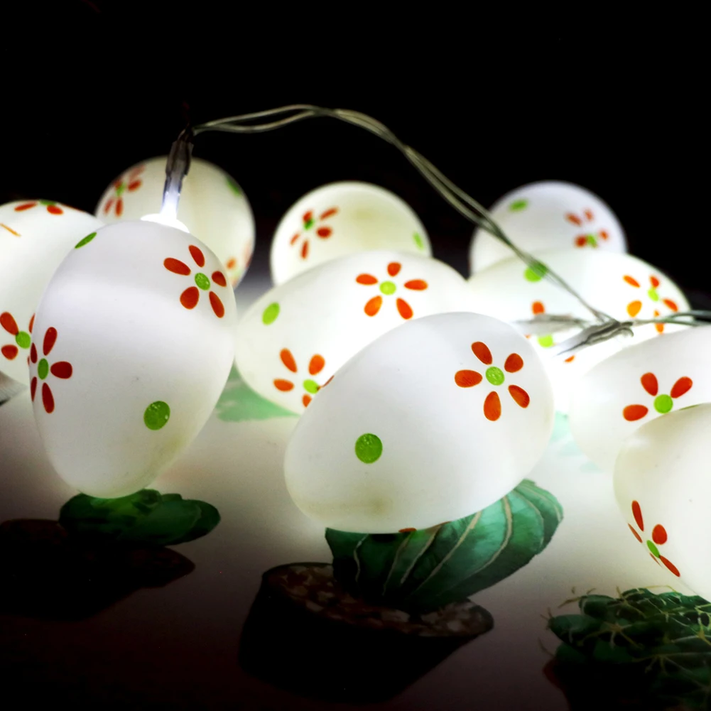 Corda de Fadas Festa em Casa Ovo de Páscoa Colorido Lâmpada Flor Pontos Lightsb Attery Alimentado Iluminação Festival Ornamento 10 Led 7 Fios de LED