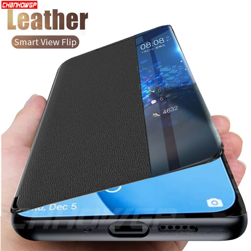 Зеркальный умный флип-чехол для Huawei P40 P30 P20 Lite Y5P Y6P Y7P Honor 9S 9A 9C 9X 10 20 30S 30 Pro Plus кожаный