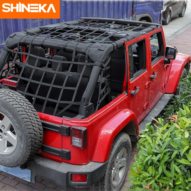 SHINEKA для Jeep Wrangler JK JL 2007 2020 + Автомобильный багажник сетка перевозки грузов