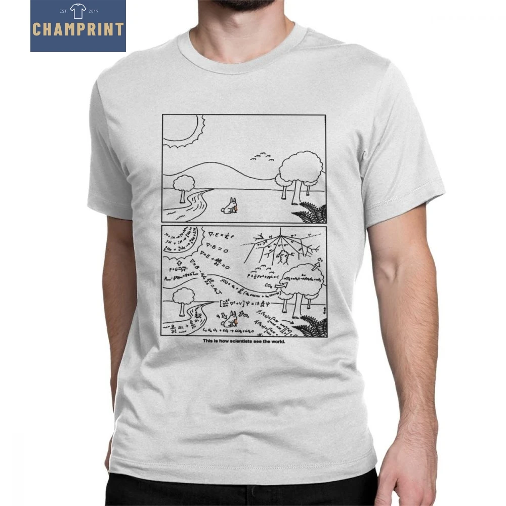 

How Scientists See The World T-Shirts for Men Science Physics Geek Mathematics Nerd Cotton Tee Shirt Short Sleeve T Shirt Gift