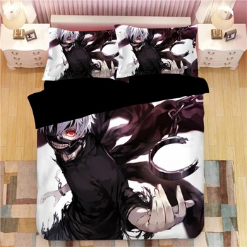 

Tokyo Ghoul Cartoon 3D Printed Bedding Set Duvet Covers Pillowcases Kaneki Ken Comforter Bedclothes Bed Linen Bed Set 03