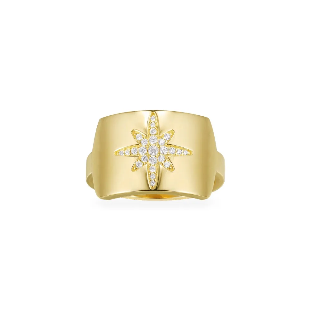 S925 pure silver high-end micro setting high quality star ring