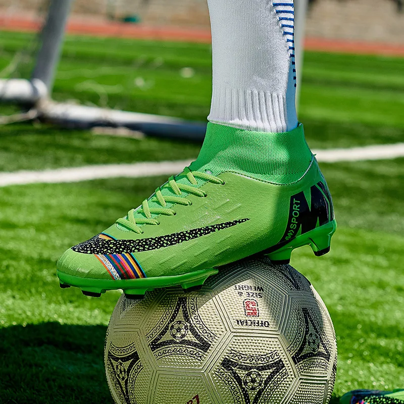 

Men Football Shoes Soccer Cleats Boots Long Spikes TF Spikes Sneakers Soft Indoor Turf Futsal Soccer Shoes Men Zapatos De Futbol